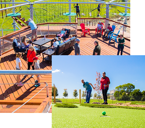 The observation deck and mini golf at RYZE Adventure Park