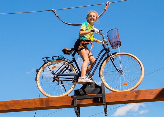 Girl on the bike element on the Adventure Tower