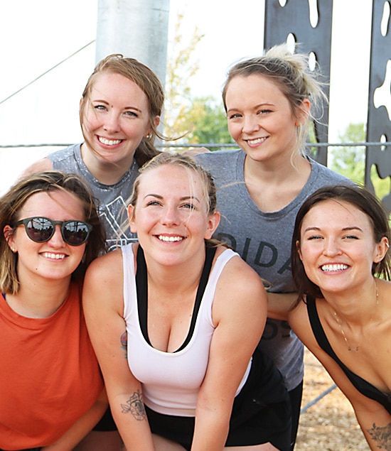 Group of women at a bachelorette party at Ryze Adventure Park